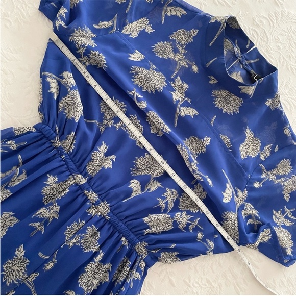 NWOT Lulus Floral Dressed Up Royal Blue Floral Print Midi Dress XSmall - Picture 8 of 9